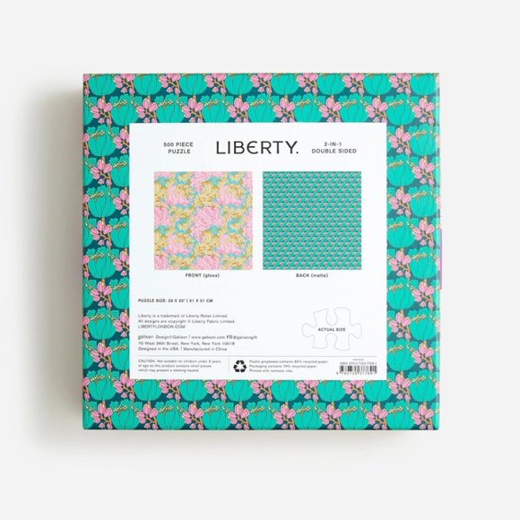 Bundle of 2 - J. Crew Liberty Print Doubled Sided Puzzle in Decorative Boxes - Picture 3 of 11